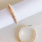 Delicate Pearl Deco Hoop Earrings