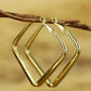 Gold Minimalist Square Hoop Earrings
