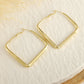 Gold Minimalist Square Hoop Earrings