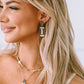 Brown Glittering Football Pendant Earrings