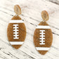 Brown Glittering Football Pendant Earrings