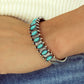 Green Boho Turquoise Gem Beaded Open Bracelet