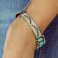 Green Boho Turquoise Gem Beaded Open Bracelet