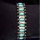 Green Boho Turquoise Gem Beaded Open Bracelet