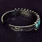 Green Boho Turquoise Gem Beaded Open Bracelet