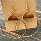 Gold Leather Hoop Earrings