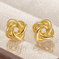 Gold Knotted Stud Earrings