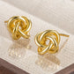 Gold Knotted Stud Earrings