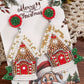 White Christmas Style House Beaded Stud Dangle Earrings