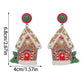 White Christmas Style House Beaded Stud Dangle Earrings