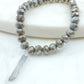 Taupe Bracelet with Grey Titanium Quartz Crystal