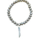 Taupe Bracelet with Grey Titanium Quartz Crystal
