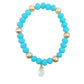 Blue and Gold Bracelet with Wrapped Moonstone