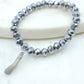 Disco Silver Bracelet with Grey Titanium Quartz Crystal