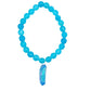 Faceted Blue Agate Bracelet with Blue Titanium Quartz Crystal