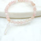 Faceted Rose Quartz Bracelet with White Titanium Quartz in Gold