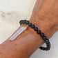 Midnight Blue Goldstone Bracelet with White Titanium Quartz in Gold