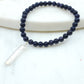 Midnight Blue Goldstone Bracelet with White Titanium Quartz in Gold