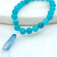 Teal Agate Bracelet with Blue Titanium Quartz Crystal