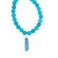 Teal Agate Bracelet with Blue Titanium Quartz Crystal