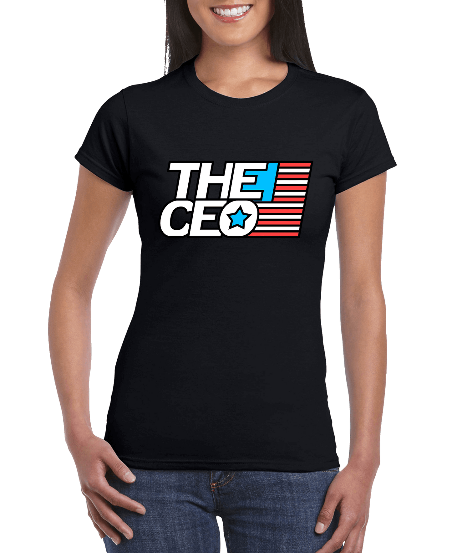 American Flag The CEO Women's Slim Fit Short Sleeve T-Shirt