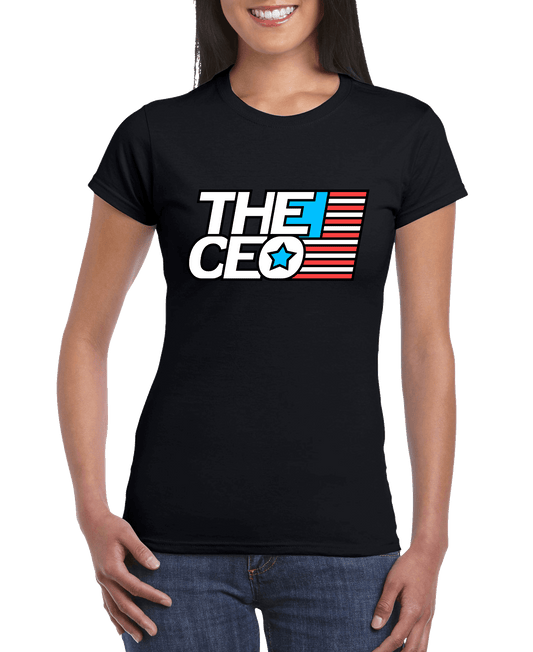 American Flag The CEO Women's Slim Fit Short Sleeve T-Shirt