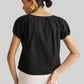 Balloon Sleeve Top in Black
