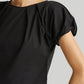 Balloon Sleeve Top in Black