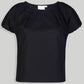 Balloon Sleeve Top in Black