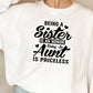 Being A Sister Is An Honor Being An Aunt Is Priceless Sweat Shirt