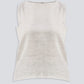 Boat Neck Top in Checkered Linen