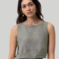 Boxy Crop Top in Dark Green