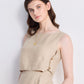 Boxy Crop Top in Neutral Beige