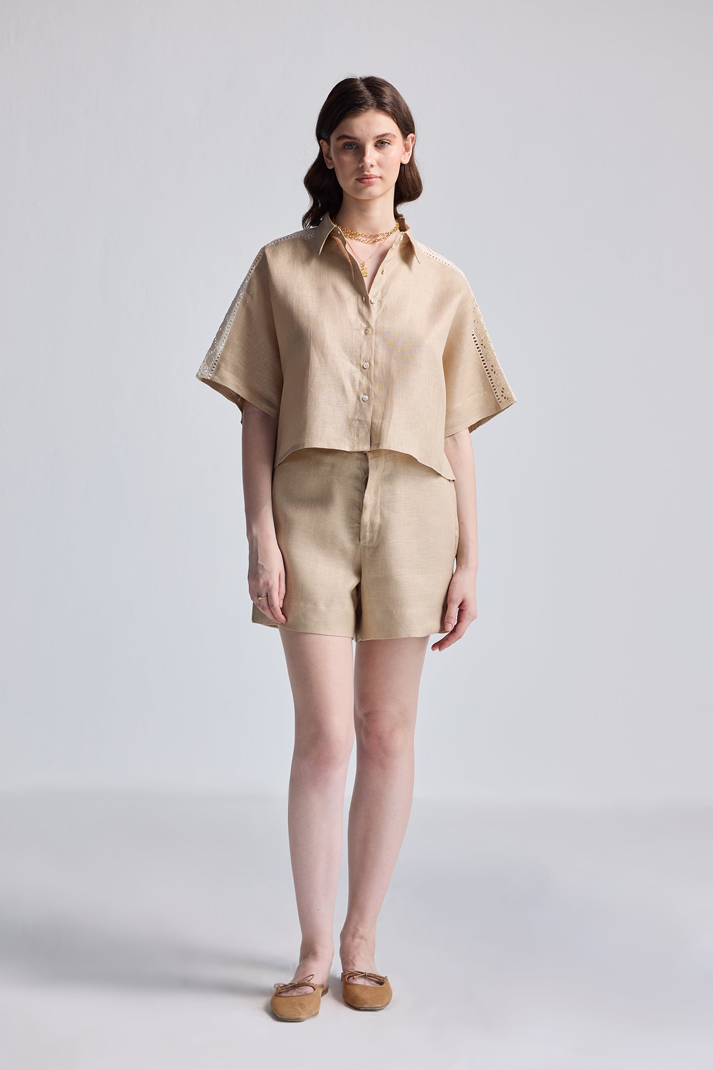 Boxy Shirt with Lace Set