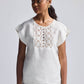 Boxy Top with Embroidered Lace Detail