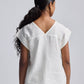 Boxy Top with Embroidered Lace Detail