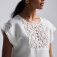 Boxy Top with Embroidered Lace Detail