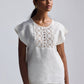 Boxy Top with Embroidered Lace Detail