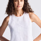 Button Back Embroidered Crop Top