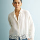 Button-down with Lace Shirt in Off-white