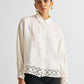 Button-down with Lace Shirt in Off-white