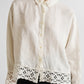 Button-down with Lace Shirt in Off-white