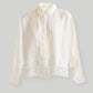 Button-down with Lace Shirt in Off-white