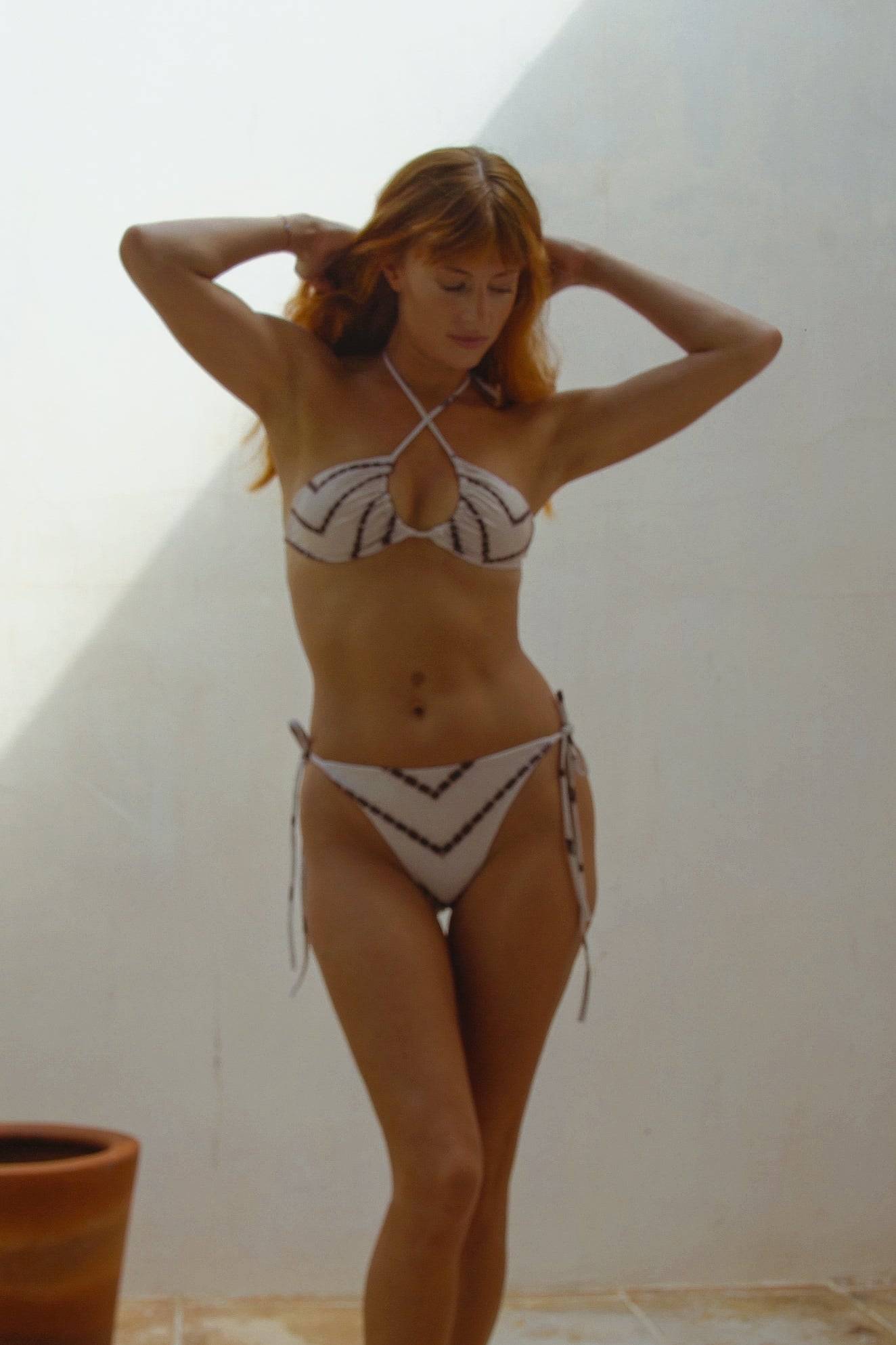 Vega String Bikini in Tan Shibori