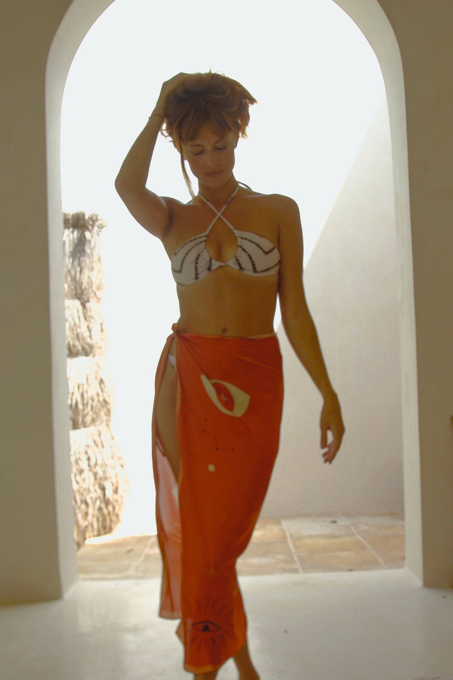 Cosmic Silk Beach Wrap Scarf in Mystic