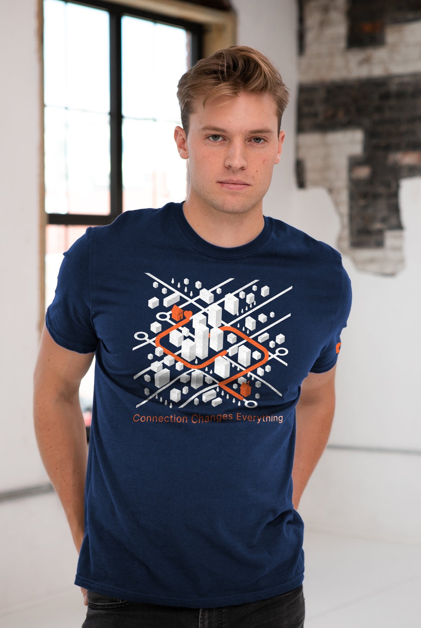CarePortal Street Navy Cotton Tee