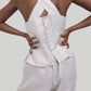 Crossback Tank Top in Linen Checks
