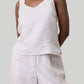 Crossback Tank Top in Linen Checks