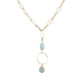 Paperclip Necklace with Aquamarine Hoop Accent