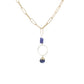 Paperclip Necklace with Sapphire Hoop Accent